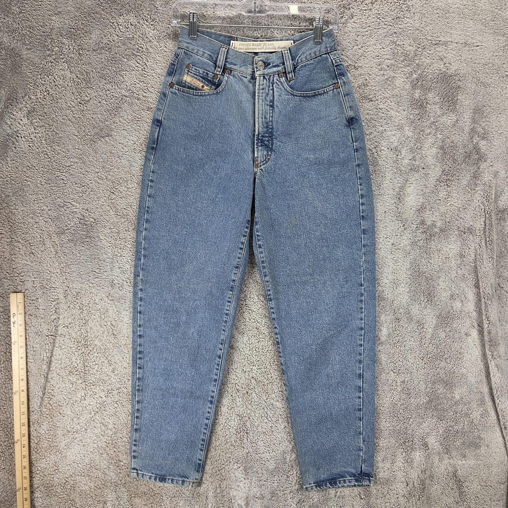 Vintage Diesel Jeans Womens Blue Basic Tapered Zip Fly Made Italy Fits 25x28